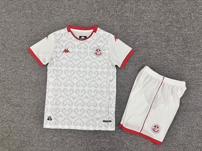 Kids Tunisia 25/26 Away Soccer Jersey And Shorts Kids Tunisia 25/26 Away Soccer Jersey And Shorts