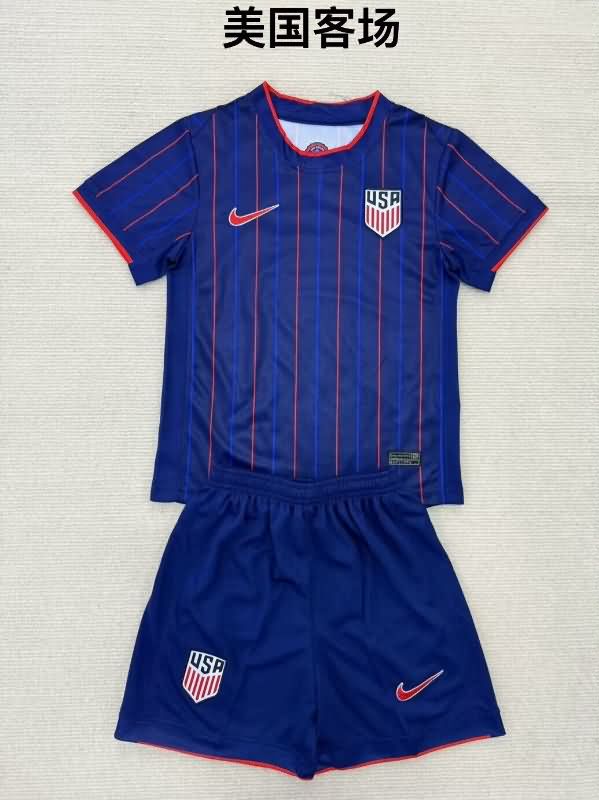 Kids USA 2025 Away Soccer Jersey And Shorts Kids USA 2025 Away Soccer Jersey And Shorts