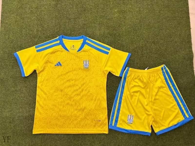 Kids Ukraine 2026 Home Soccer Jersey And Shorts Kids Ukraine 2026 Home Soccer Jersey And Shorts