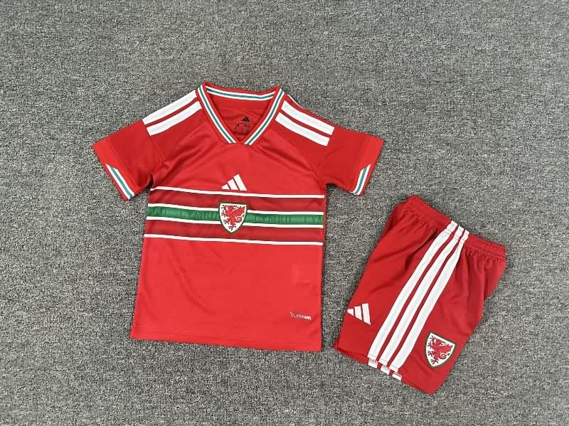 Kids Wales 2026 Home Soccer Jersey And Shorts Kids Wales 2026 Home Soccer Jersey And Shorts