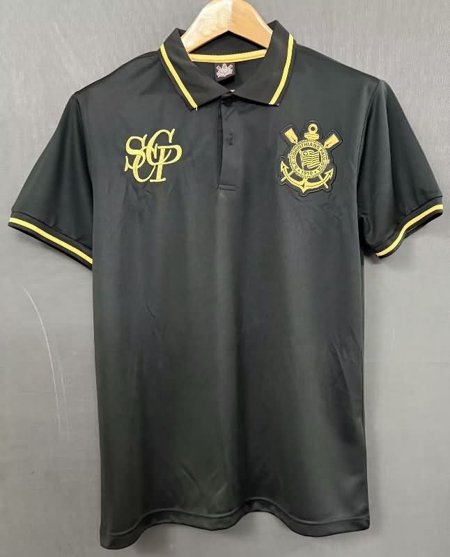 Corinthians Soccer T-Shirt Black Polo Replica 2025