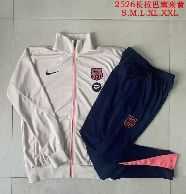 AAA Quality Barcelona 25/26 Light Yellow Soccer Tracksuit AAA Quality Barcelona 25/26 Light Yellow Soccer Tracksuit