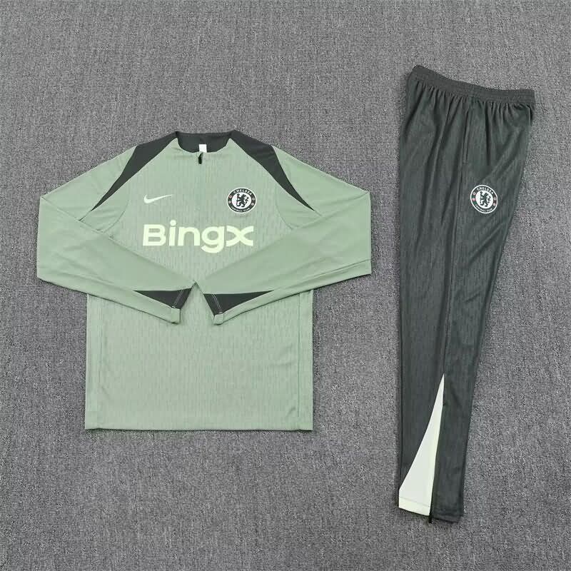 AAA Quality Chelsea 25/26 Green Soccer Tracksuit AAA Quality Chelsea 25/26 Green Soccer Tracksuit