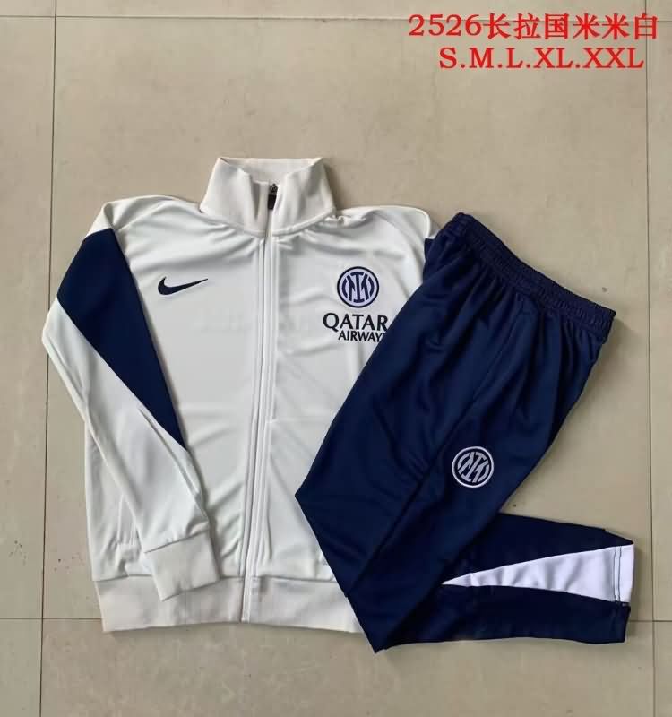 AAA Quality Inter Milan 25/26 White Soccer Tracksuit AAA Quality Inter Milan 25/26 White Soccer Tracksuit