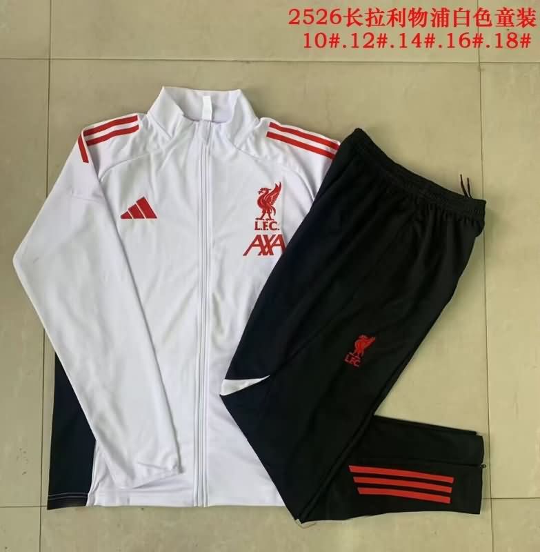 Kids AAA Quality Liverpool 25/26 White Soccer Tracksuit Kids AAA Quality Liverpool 25/26 White Soccer Tracksuit