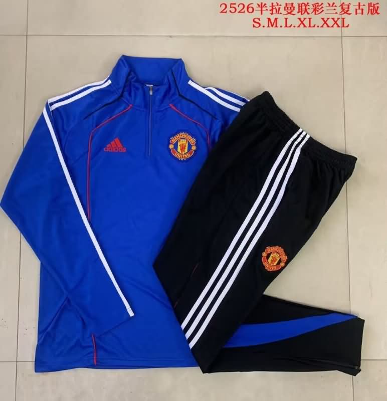 AAA Quality Manchester United 25/26 Blue Soccer Tracksuit 02 AAA Quality Manchester United 25/26 Blue Soccer Tracksuit 02