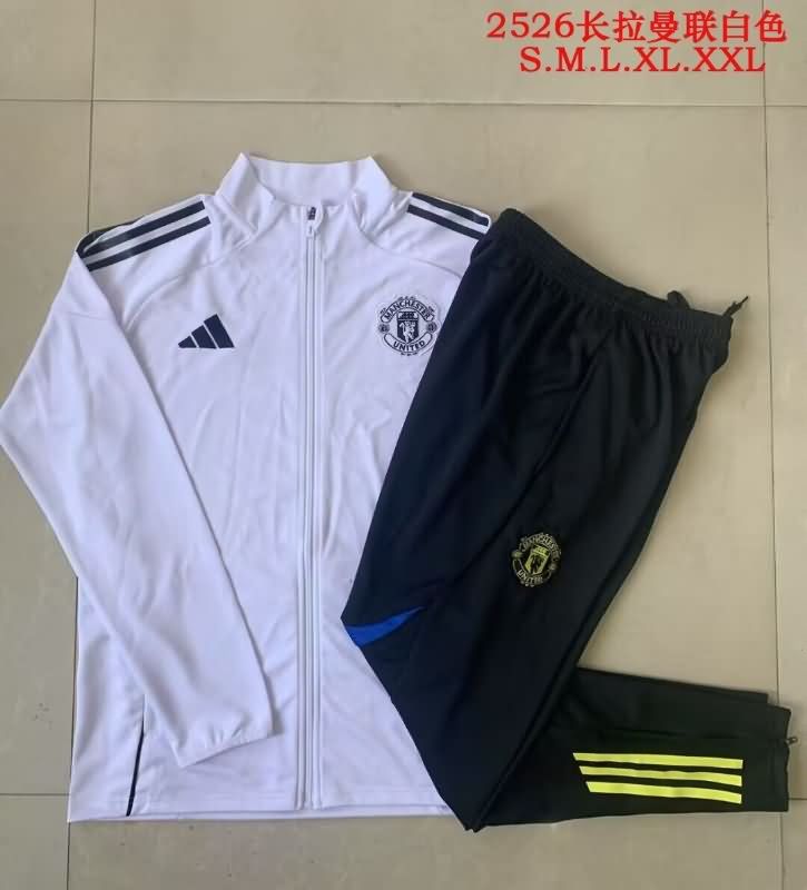 AAA Quality Manchester United 25/26 White Soccer Tracksuit AAA Quality Manchester United 25/26 White Soccer Tracksuit