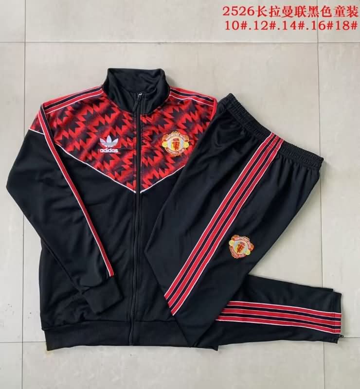 Kids AAA Quality Manchester United 25/26 Black Soccer Tracksuit Kids AAA Quality Manchester United 25/26 Black Soccer Tracksuit