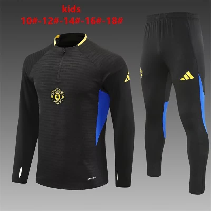Kids AAA Quality Manchester United 25/26 Black Soccer Tracksuit 02 Kids AAA Quality Manchester United 25/26 Black Soccer Tracksuit 02