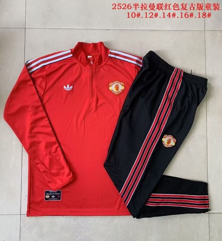 Kids AAA Quality Manchester United 25/26 Red Soccer Tracksuit Kids AAA Quality Manchester United 25/26 Red Soccer Tracksuit