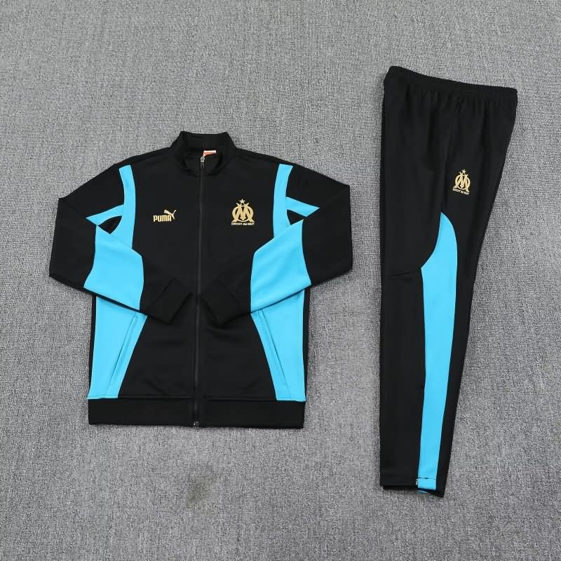 AAA Quality Marseilles 25/26 Black Soccer Tracksuit AAA Quality Marseilles 25/26 Black Soccer Tracksuit