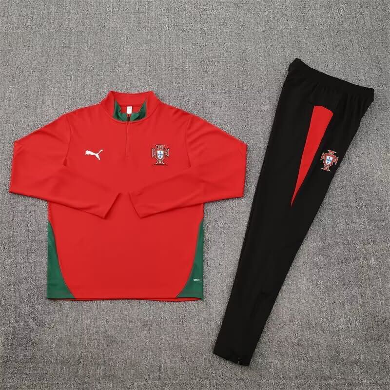 AAA Quality Portugal 2025 Red Soccer Tracksuit AAA Quality Portugal 2025 Red Soccer Tracksuit