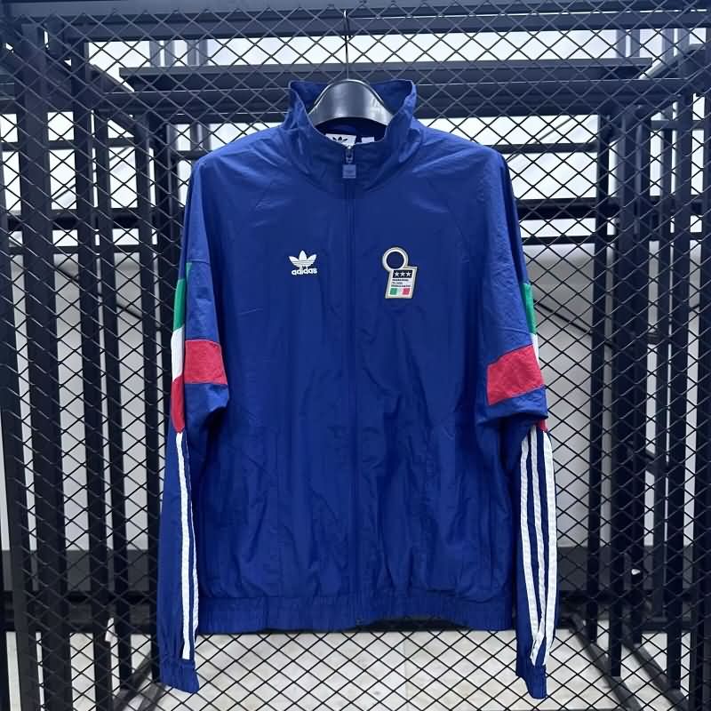 AAA Quality Italy 2025 Blue Soccer Windbreaker