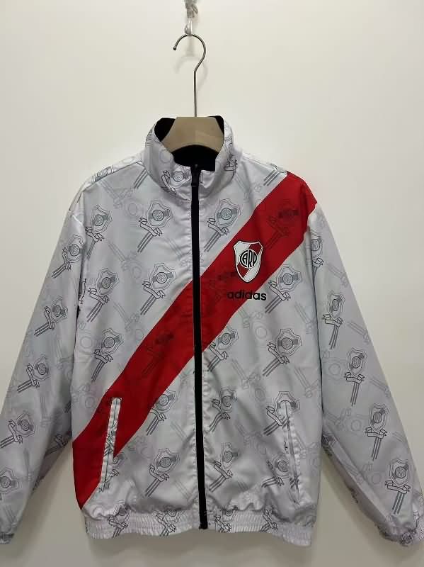 River Plate Soccer Windbreaker Grey Black Reversible Replica 2025