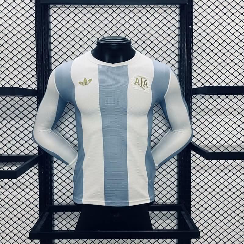 Argentina Soccer Jersey Anniversary Long Sleeve (Player) 50th