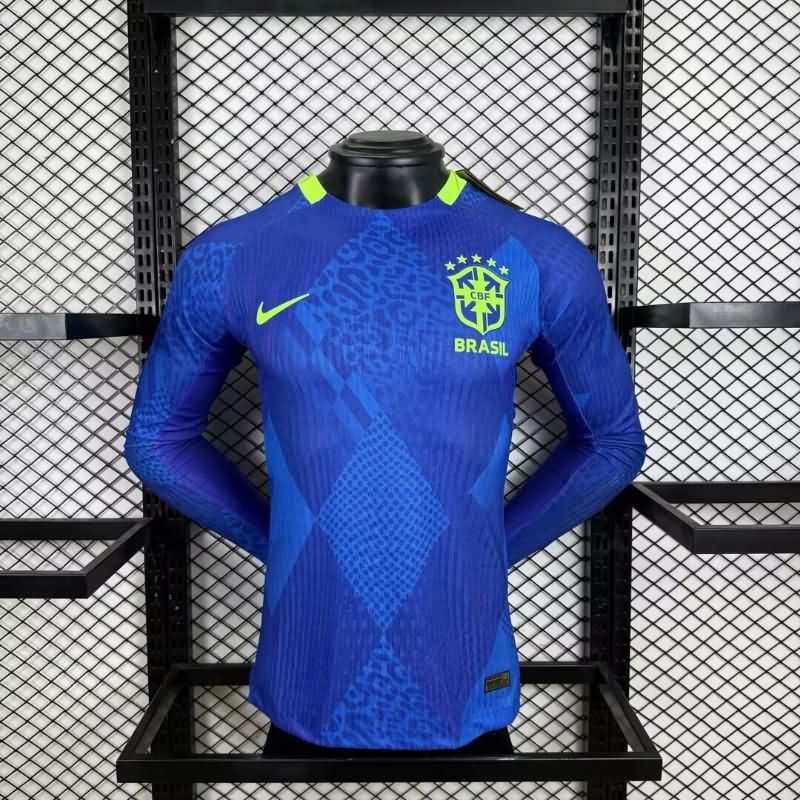 Brazil Soccer Jersey Away Long Sleeve (Player) 2025