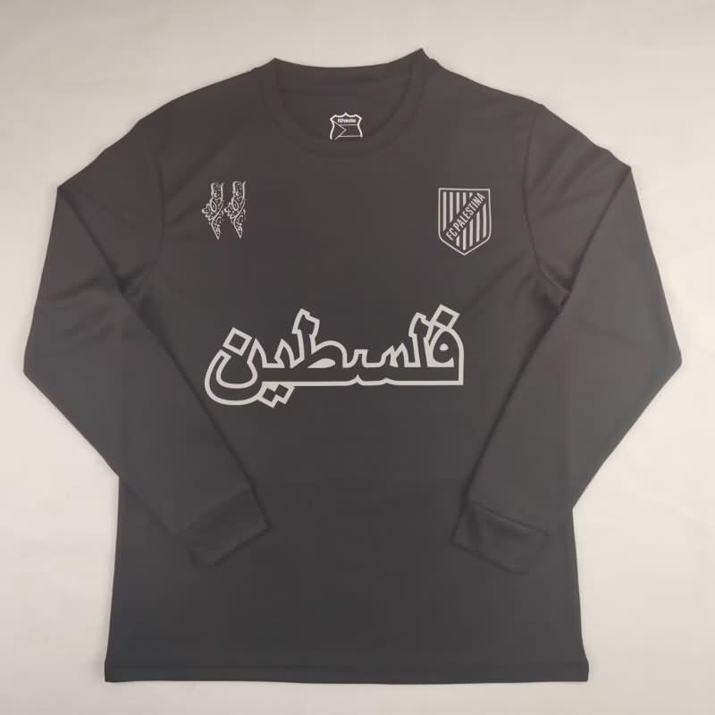 Palestine Soccer Jersey Black Long Sleeve Replica 2024