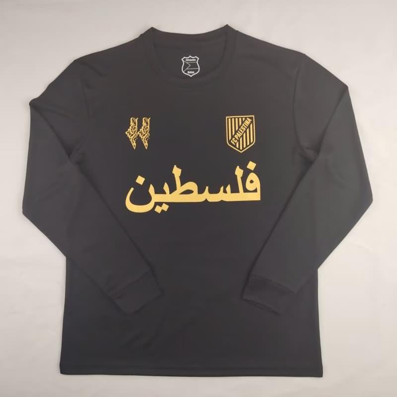 Palestine Soccer Jersey 02 Black Long Sleeve Replica 2024