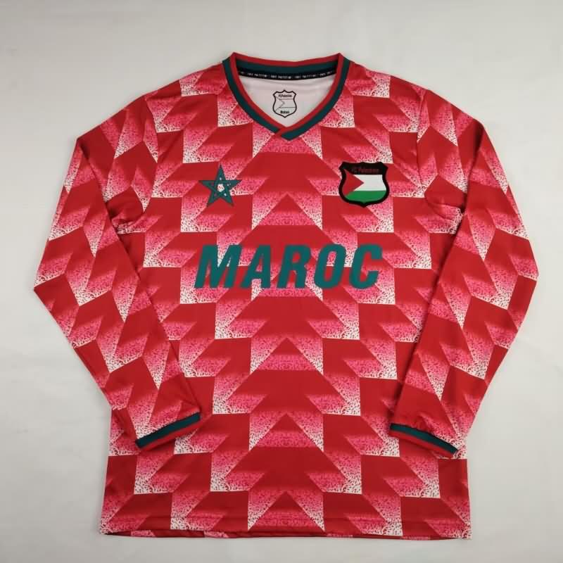 Palestine Soccer Jersey Red Long Sleeve Replica 2024