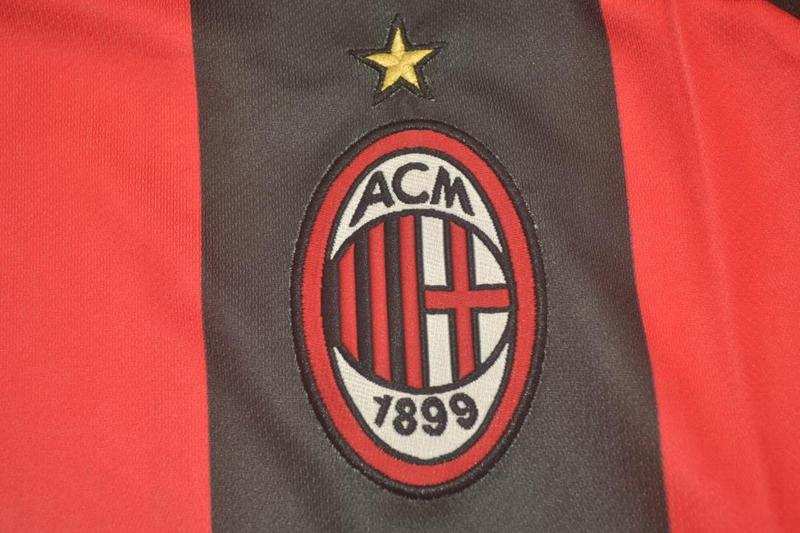 AC Milan Soccer Jersey Home Retro Replica 2000/02