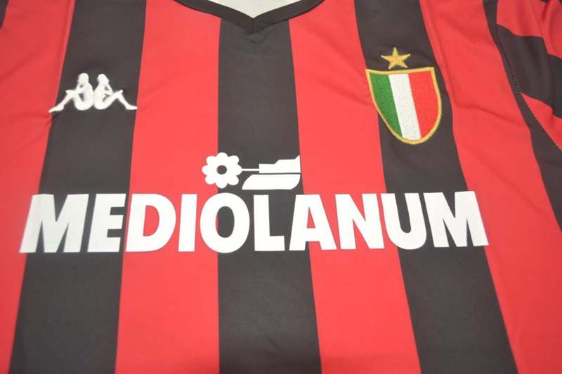 AC Milan Soccer Jersey Home Retro Replica 1988/89