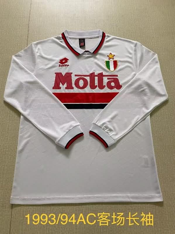 AC Milan Soccer Jersey Away Long Sleeve Retro Replica 1993/94