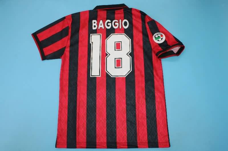 AC Milan Soccer Jersey Home Retro Replica 1995/96