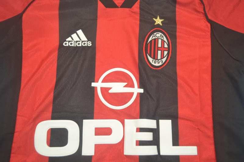 AC Milan Soccer Jersey Home Retro Replica 1998/99