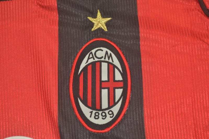 AC Milan Soccer Jersey Home Retro Replica 1998/99