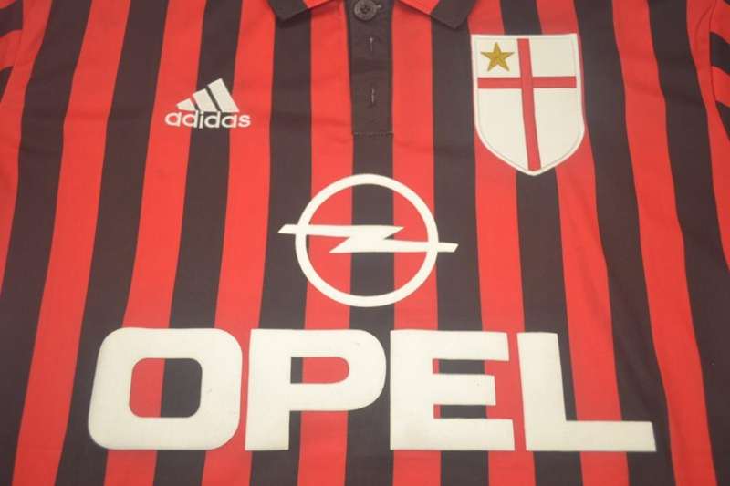 AC Milan Soccer Jersey Home Retro Replica 1999/00