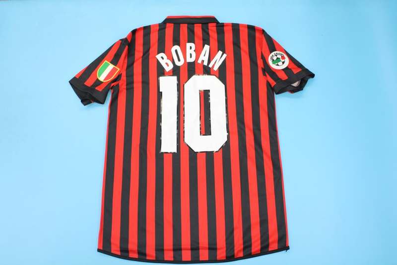 AC Milan Soccer Jersey Home Retro Replica 1999/00