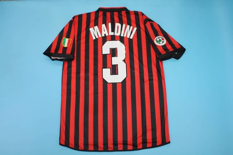 AC Milan Soccer Jersey Home Retro Replica 1999/00