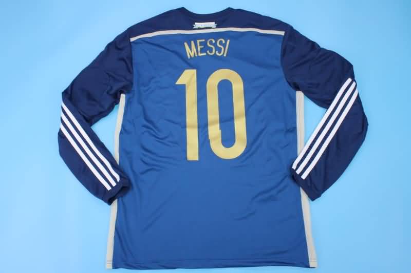 Argentina Soccer Jersey Away Long Sleeve Retro Replica 2014