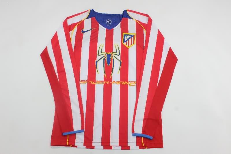 Atletico Madrid Soccer Jersey Home Long Sleeve Retro Replica 2004/05