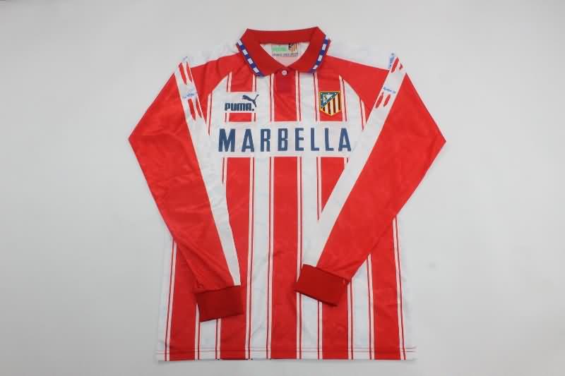 Atletico Madrid Soccer Jersey Home Long Sleeve Retro Replica 1994/95