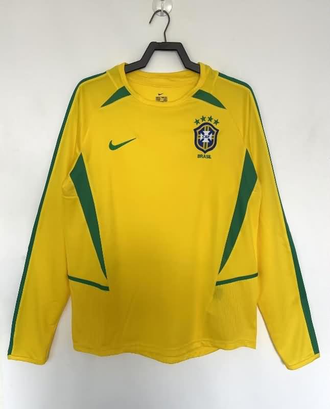 Brazil Soccer Jersey Home Long Sleeve Retro Replica 2002