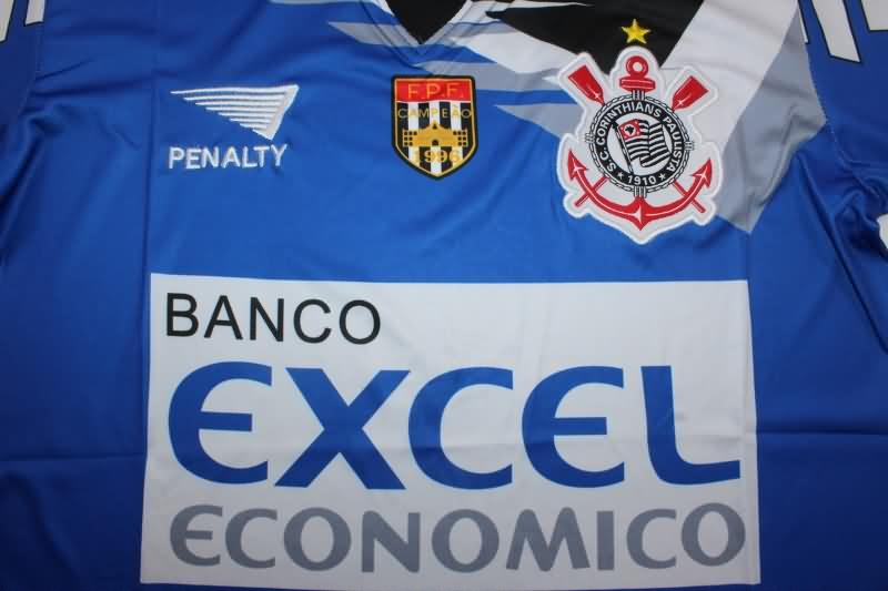 Corinthians Soccer Jersey Goalkeeper Blue Retro Replica 1998