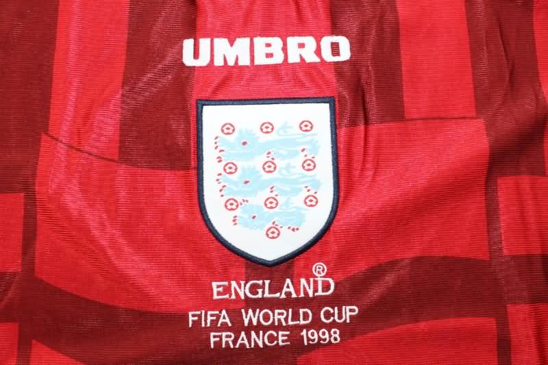 England Soccer Jersey Away Long Sleeve Retro Replica 1998