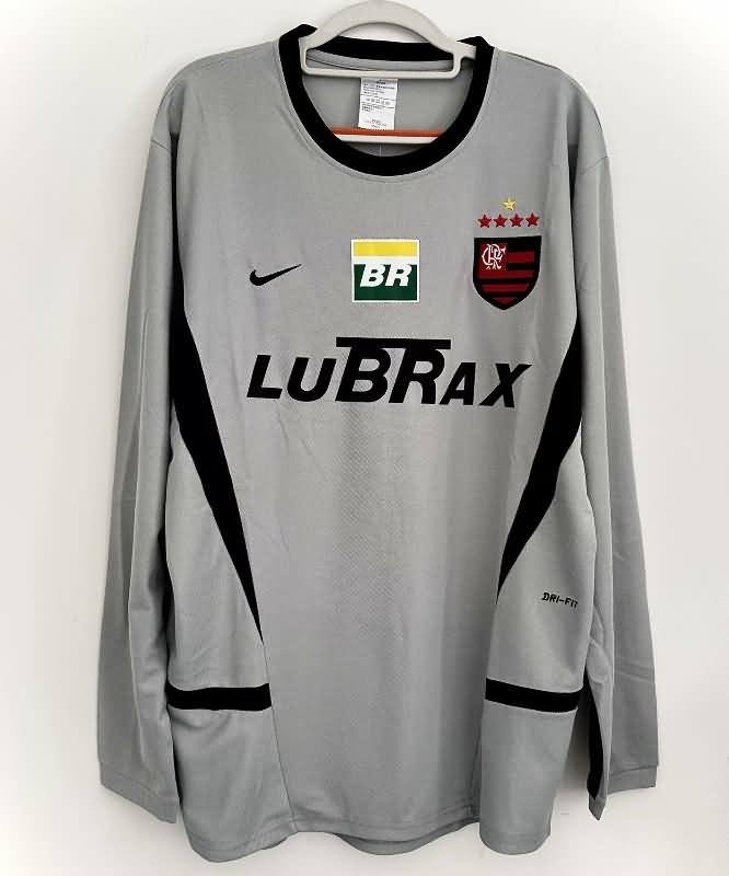 Flamengo Soccer Jersey Goalkeeper Grey Long Sleeve Retro Replica 2002/03