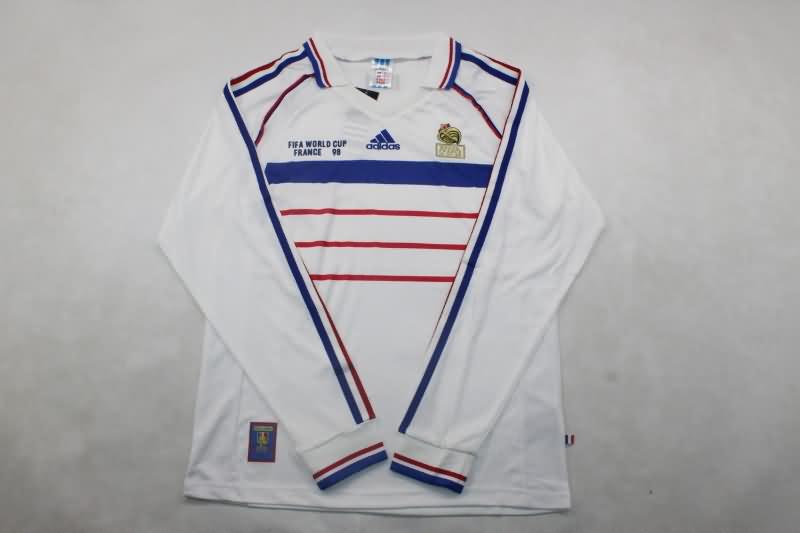 France Soccer Jersey Away Long Sleeve Retro Replica 1998