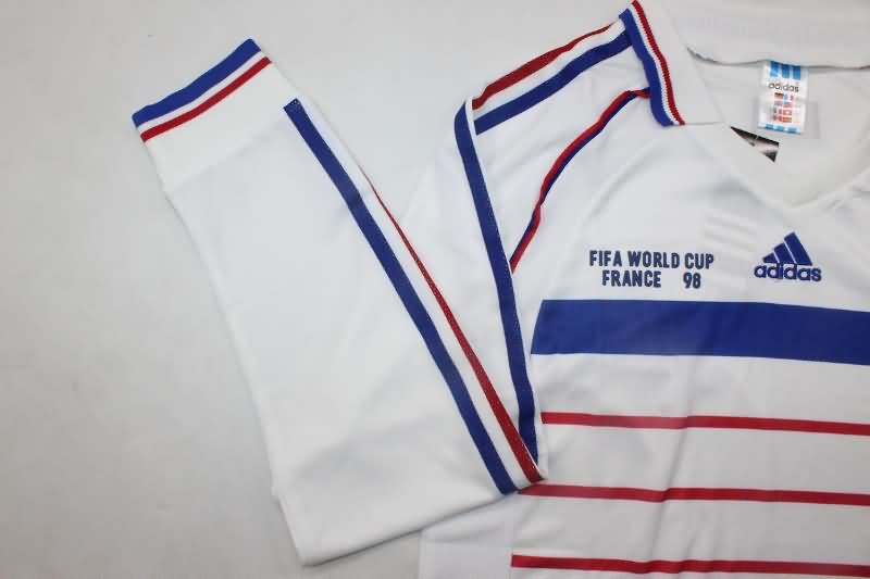 France Soccer Jersey Away Long Sleeve Retro Replica 1998