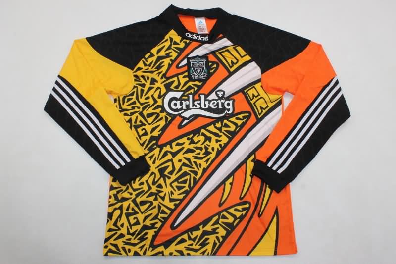 Liverpool Soccer Jersey Goalkeeper Orange Long Sleeve Retro Replica 1995/96