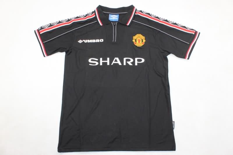 Manchester United Soccer Jersey Black Retro Replica 1999