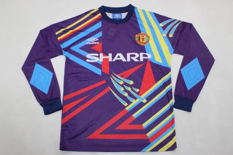 Manchester United Soccer Jersey GK Purples Long Retro Replica 1992/93