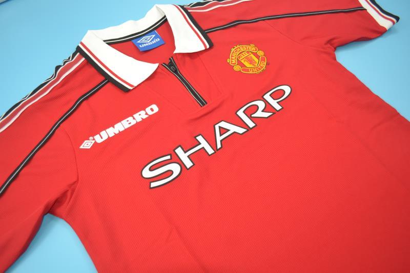 Manchester United Soccer Jersey Home Retro Replica 1998/00