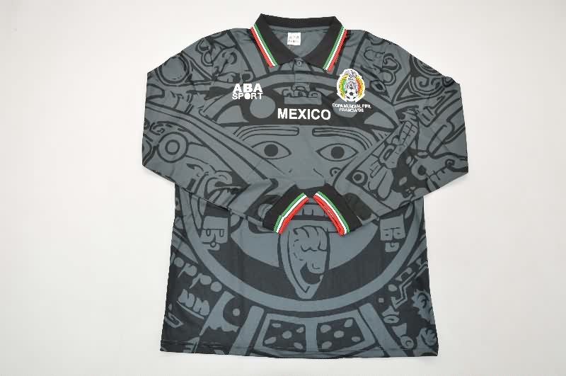 AAA Quality Mexico 1998 Black Retro Long Sleeve Soccer Jersey AAA Quality Mexico 1998 Black Retro Long Sleeve Soccer Jersey