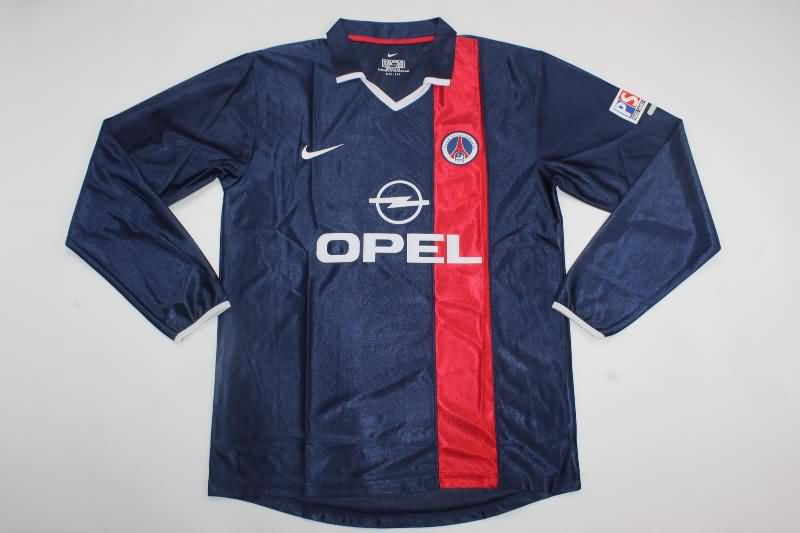 Paris St Germain Soccer Jersey Home Long Sleeve Retro Replica 2001/02