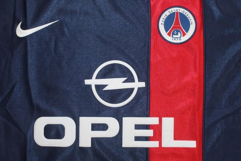 Paris St Germain Soccer Jersey Home Long Sleeve Retro Replica 2001/02