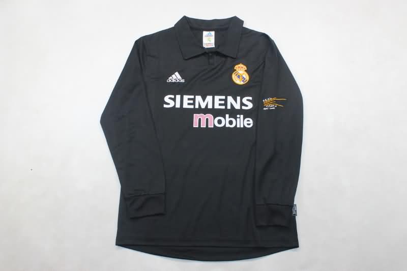 Real Madrid Soccer Jersey Away Long Sleeve Retro Replica 2002/03