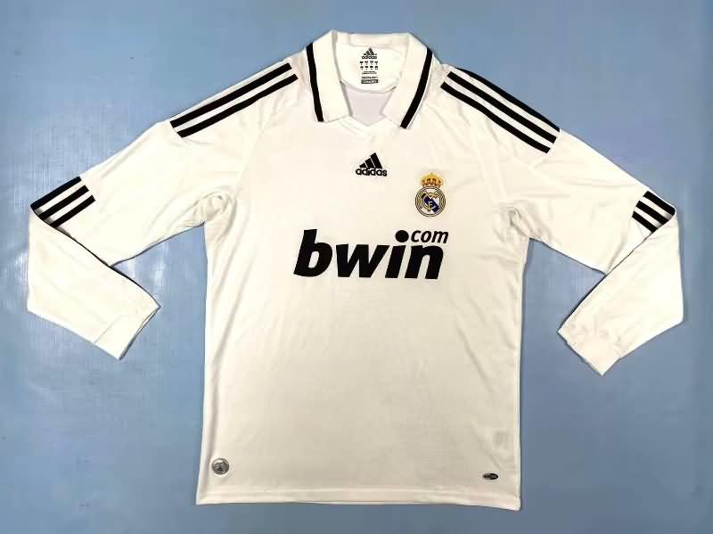 Real Madrid Soccer Jersey Home Long Sleeve Retro Replica 2008/09